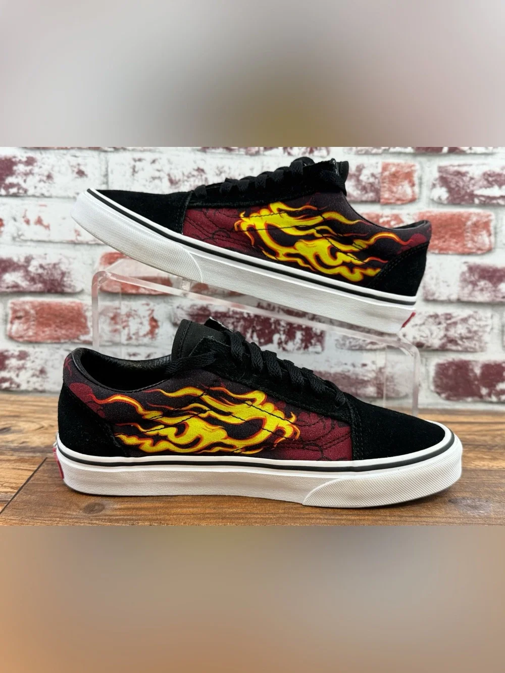 Vans Samurai Rising Old Skool Flame Skull Skate Sneakers Size Men 6, Women 7.5